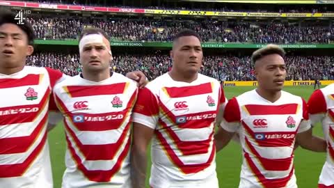 Jarvo69 Joins Japan Rugby Team for National Anthem: Ireland vs Japan Rugby