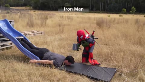 How Marvel Characters go down a slide || Funny Video || Comedy Clip