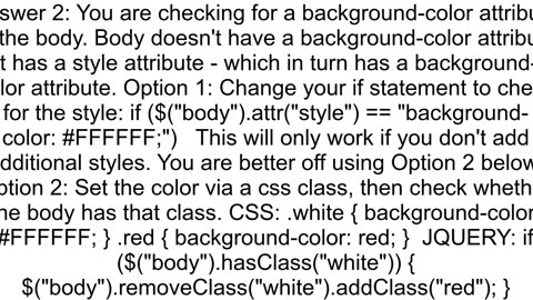 JQuery isn39t recognizing background color of FFFFFF