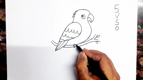 Easy Parrot Drawing // Parrot Drawing From Numbers // Easy Drawing