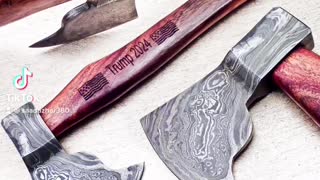 Trump 2024 Handmade Damascus steel axe