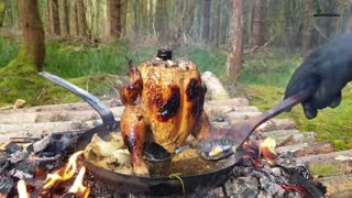 🔥Whole Chicken Prepared in the Forest🔥