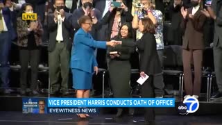 Krazy Kamala's Cackle Is Very Audible As She Swears In LA Mayor