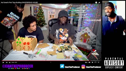 Kai Cenat’s First Time Building GINGERBREAD HOUSE reaction