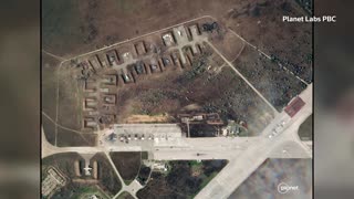 Images show damage of Russian airbase in Crimea