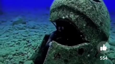 Helmet of a Giant found by accident while underwater diving.