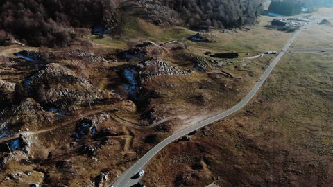 Road Highway Drive Car Alps Aerial Asphalt