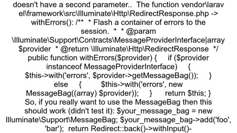 Laravel Message Bag Error