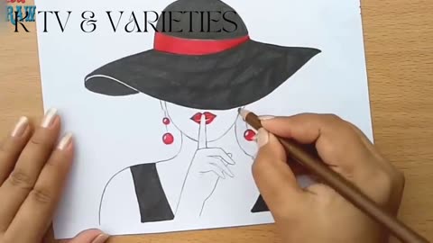 How to draw a beautiful girl with Black Hat Step by Step by only using Pencil (Pencil Sketch).