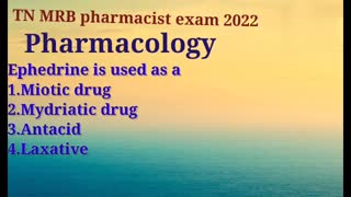 Important information about pharmacology