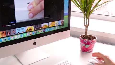 Nail polish marbled flower pots