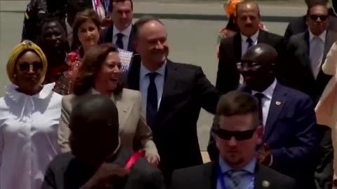 Kamala Harris lands in Ghana to begin Africa tour the first stop of a three-nation tour of Africa.