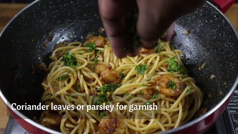 Spicy Butter Garlic Shrimp Pasta