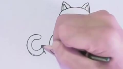 Very Easy! How to turn Words Cat Into a Cartoon Cat. (Wordtoons) learning step by step for kid