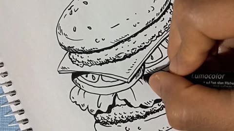 How to draw a Burger | TIMELAPSE