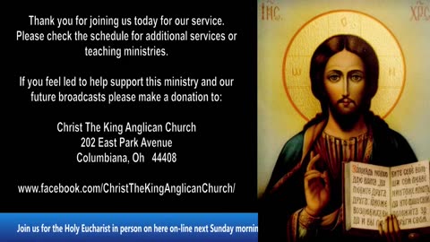Holy Mass at Christ the King Anglican Church 11-19-2023