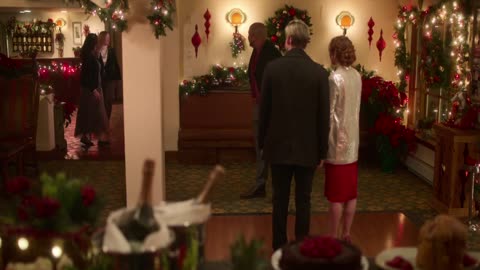 Sierra and Jake Romantic Scene Falling for Christmas
