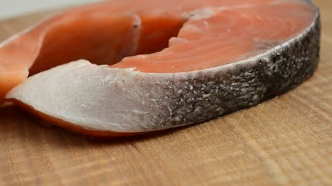 salmon steak with skin