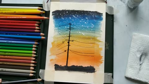 Painting with watercolor pencils for beginner