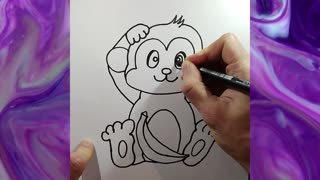 How to Draw a MONKEY Easy Drawing Cartoon Tutorial for Kids and Beginners