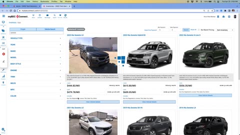 How to see all the Payments for Loan & Lease on Inventory in myBDCConnect