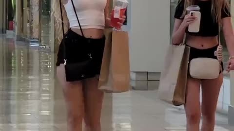 "Shopaholic Bliss: Beautiful Girls on a New York Shopping Spree in the Iconic Mall"