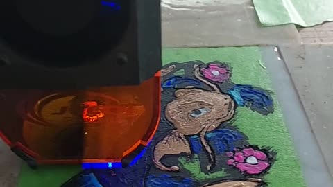 Koi Fish laser engraving