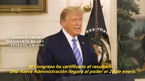 Trump admite la derrota electoral y condena el asalto al Capitolio