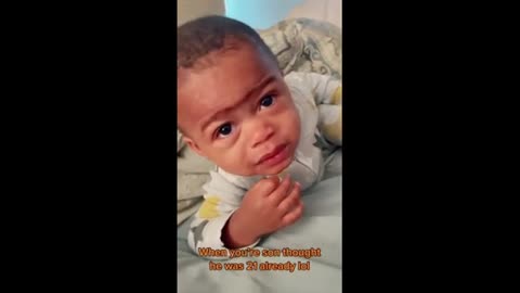 Dad pranks sleeping baby, tells him it's time for work