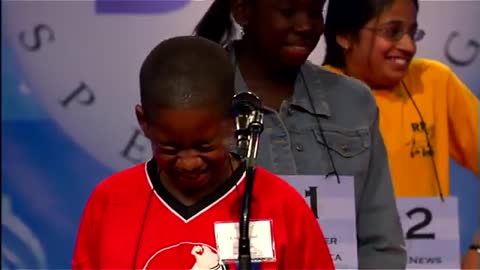 Spelling bee word gets this kid cracking up on stage