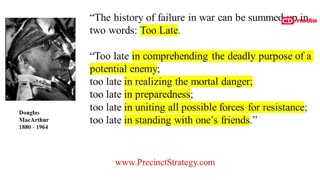 Precinct Strategy "Too Late." Let's Not Be Too Late. Dan Schultz August 21 2023