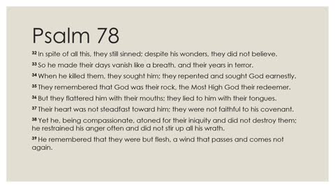 Psalm 78:32-55 Daily Devotion