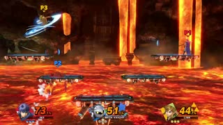 Ike vs Meta Knight vs Link on Norfair (Super Smash Bros Ultimate)