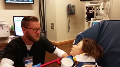 Girl proposes to nurse on anesthesia!!