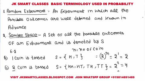 Probability #2 Basic Term or Terminology of Probability|Random Experiment| Sample Space|Trails|Hindi