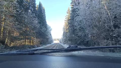 Winter in Russia. Frost everywhere