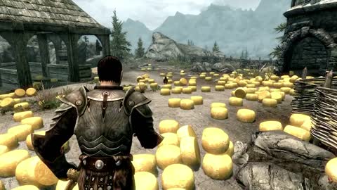 Skyrim Cheese Rain in Town