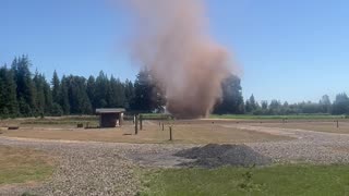 Dust Tornado In Washington Pumpkin Patch