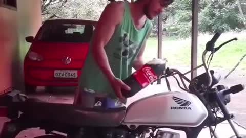 Have you ever seen a motorcycle that burns Coke