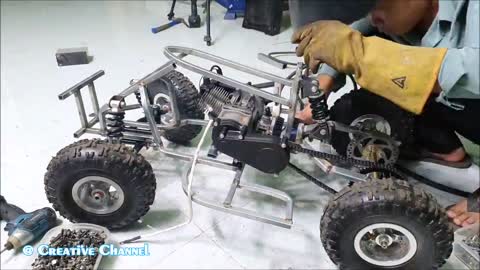 How to Build a Mini Quad Bike at home Using 2Stroke 49cc Engine