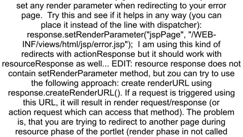 How to make the ResourceResponse to forward the request to error page in liferay portlet