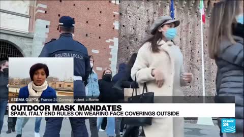 Outdoor mask mandate ends in Spain, Italy