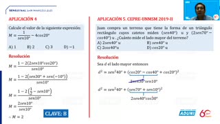 SEMESTRAL ADUNI 2021 | Semana 13 | Trigonometría S1