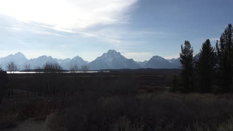 Wyoming broad view of Tetons in afternoon