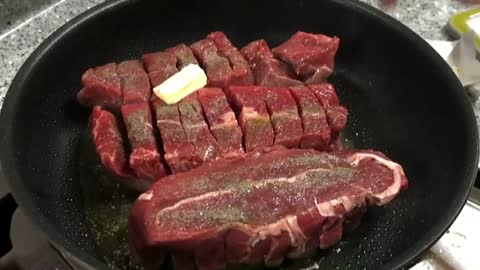 steak baked with butter