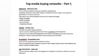 Top Media Buying Networks #1