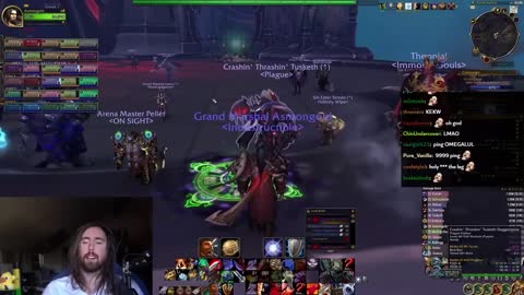 WoW Player with 10000 Ping Joins Asmongold's Raid