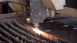 laser cutting of metal on a machine