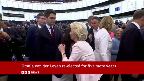 Ursula von der Leyen re-elected as European Commission president | BBC News