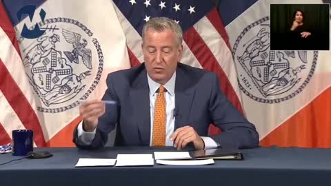 De Blasio Advocates for Business's Checking the Vaccine Status of Five-Year-Old's